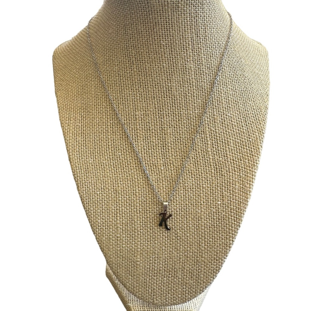 Stainless Steel Initial Letter K Necklace